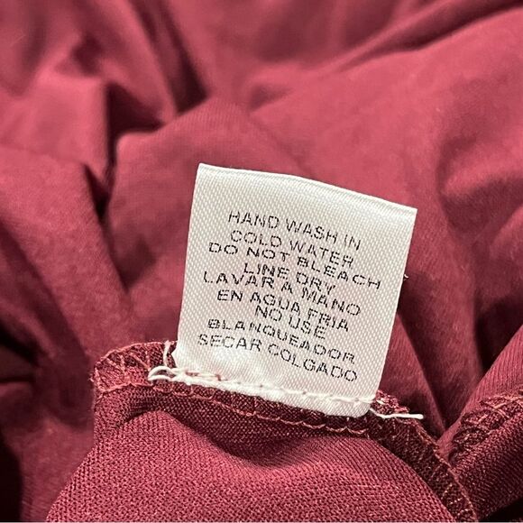 Entro Striped Burgundy and White Long Sleeve mini Dress size small - Picture 10 of 13